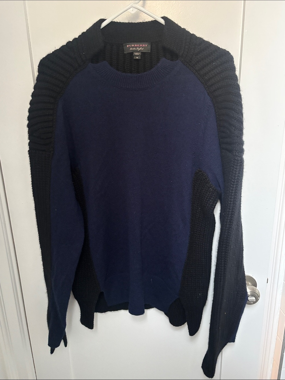 Burberry Navy and Black Men’s Crewneck Sweater